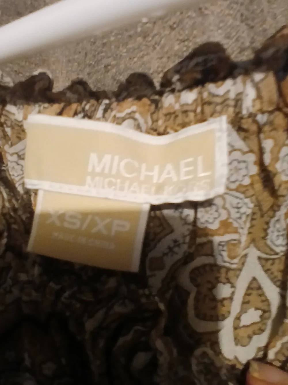 Michael Kors Womens Brown and White Paisley Top